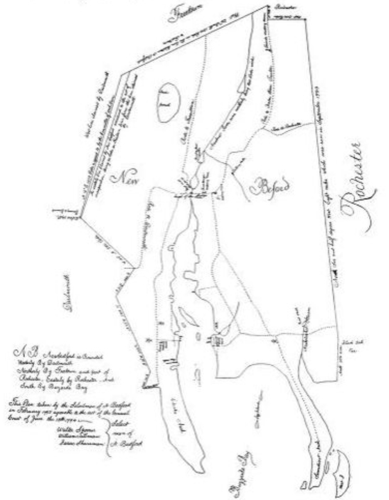 1795 map of New Bedford, Massachusetts - www.WhalingCity.net