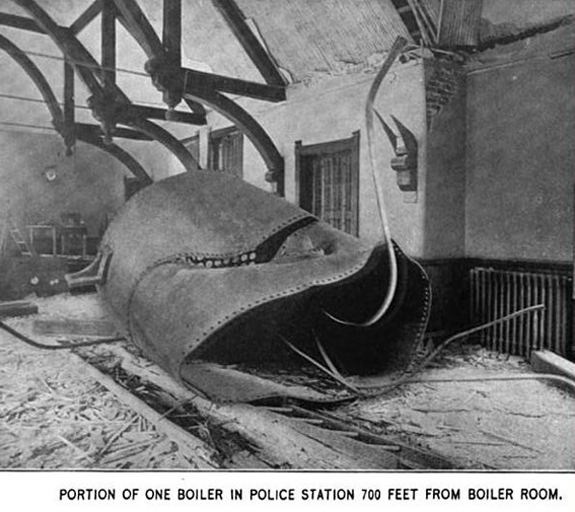 New BEdford - Acushnet Mills Boiler Explosion 1897 police station destruction - www.WhalingCity.net
